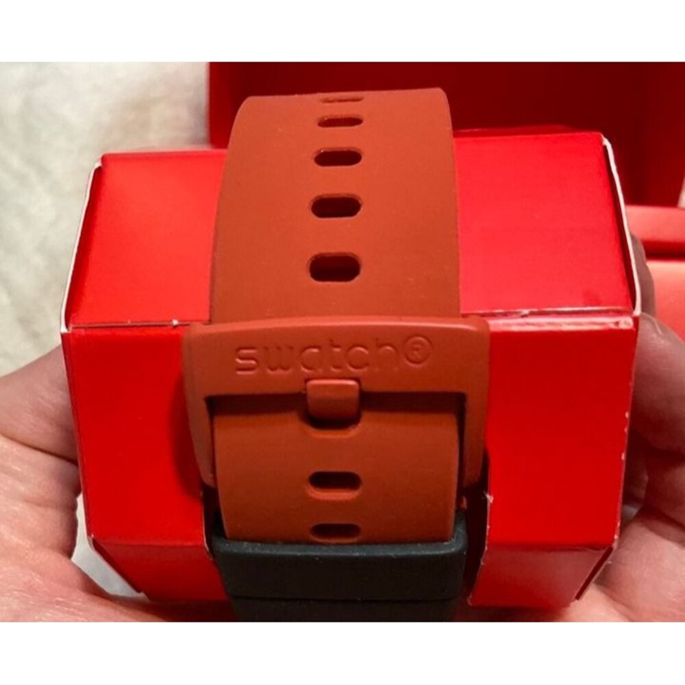 Large Red Swatch Watch Unisex/Men's "Open Hearts" - Picture 4 of 9